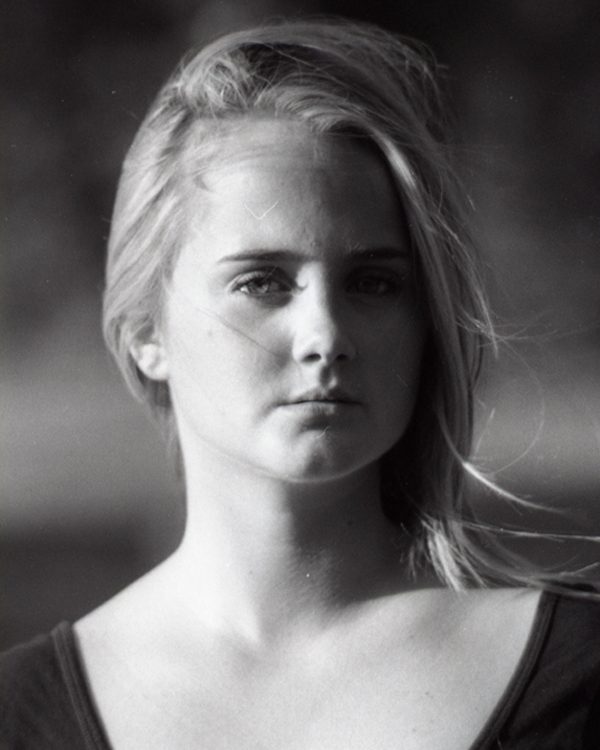 Black and white film portrait shot on Hasselblad medium format